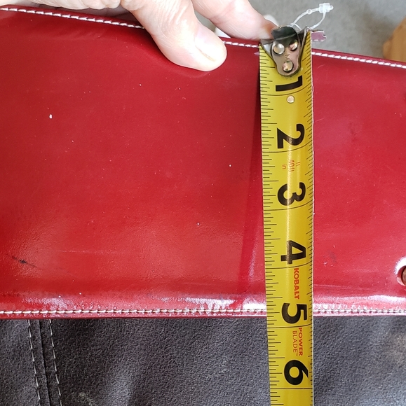 ARCADIA RED PATENT LEATHER EMBROSSED BAG - Picture 10 of 16